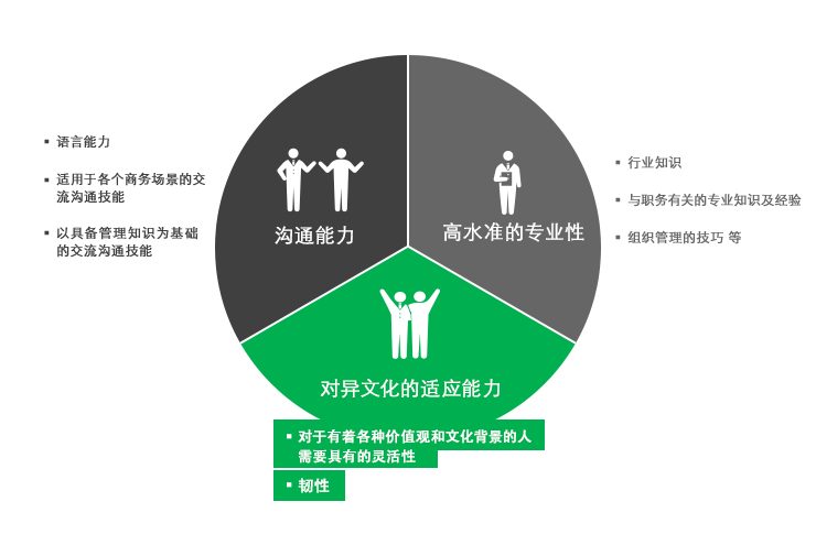 コミュニケーション力/高い専門性/異文化への適応力