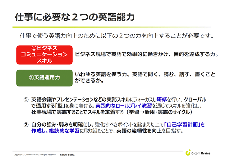 仕事に必要な２つの英語能力